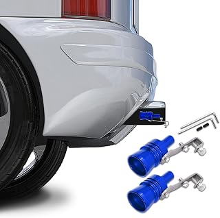 Car Turbo Whistle, Turbo Sound Whistle Exhaust Muffler, XL Size Aluminum Alloy Universal Turbo Sound Exhaust Muffler Pipe Whistle Car Roar Maker (Blue)
