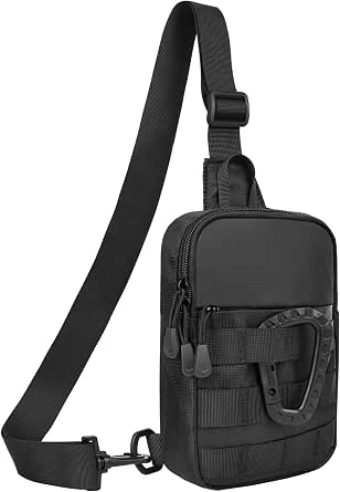 Small Sling Bag for Men, Waterproof Tactical Crossbody Chest Bag for Travel and Work