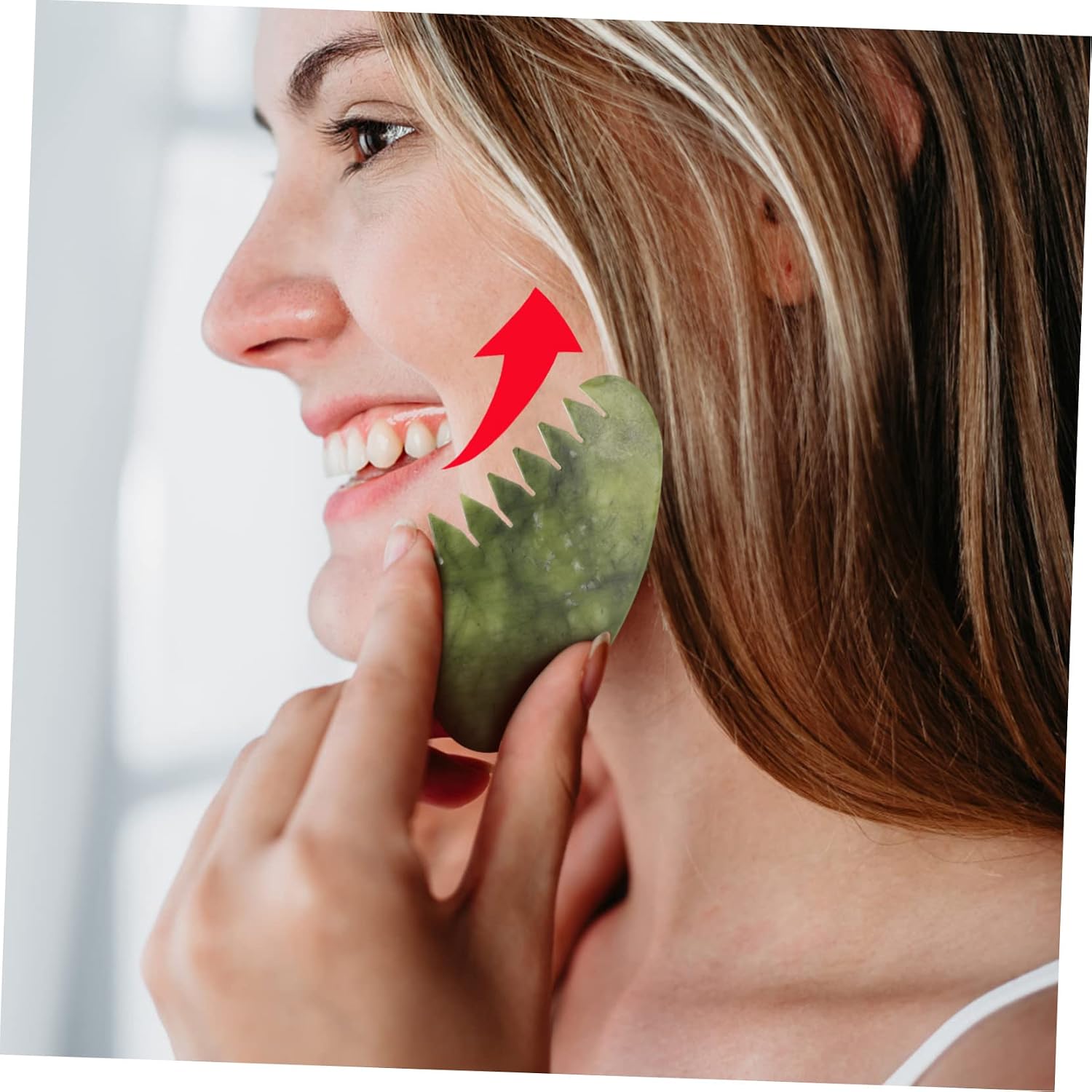 IMIKEYA 4pcs Jade Scalp Massage Combs Natural Gua Sha Scraping Tools for Head Relaxation Portable Multi-Functional Handheld Massagers and Care