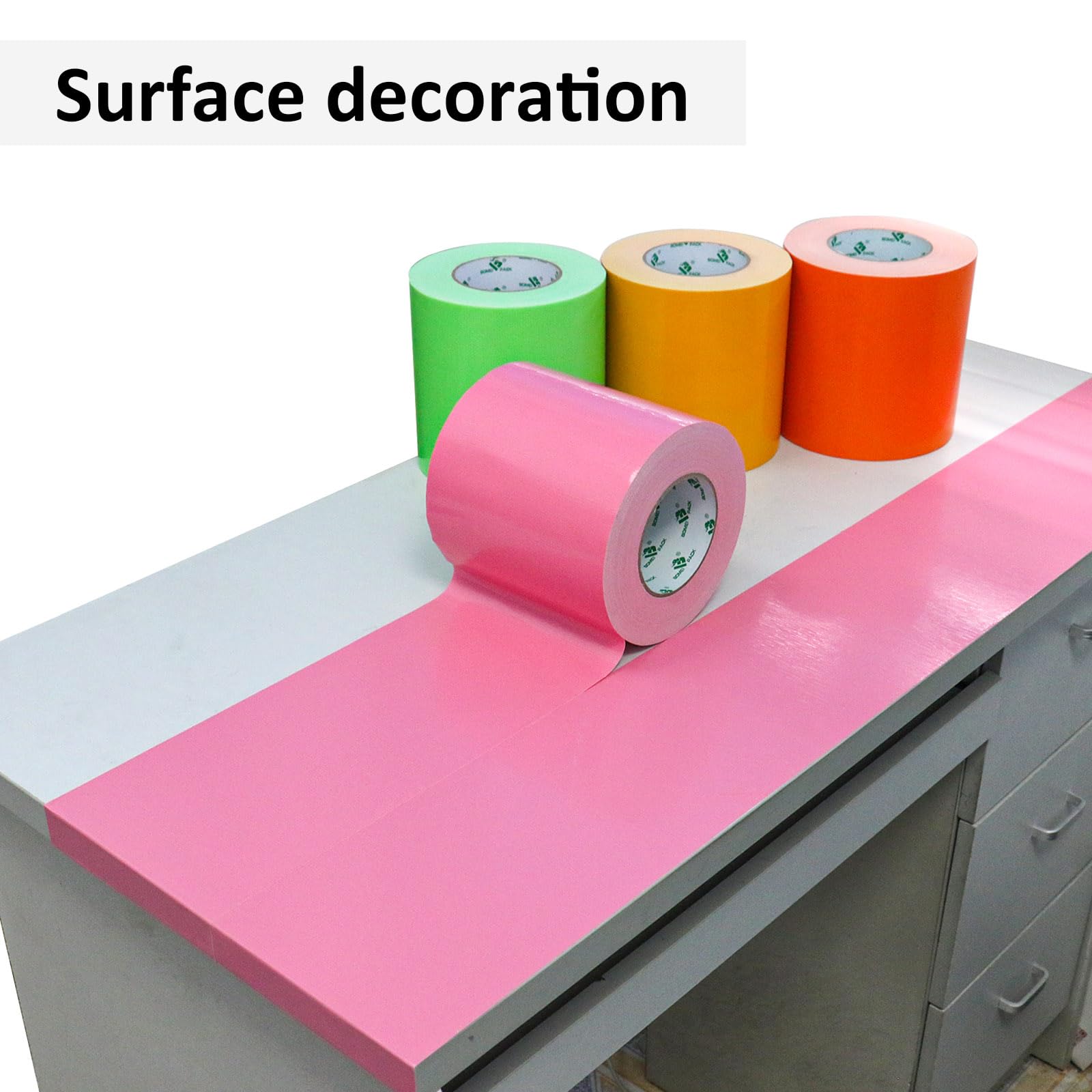 BOMEI PACK Cinta adhesiva de tela rosa de 150 mm x 50 m, reforzada, resistente al agua, cinta adhesiva resistente para fijar reparaciones, manualidades, etiquetado, cajas de sellado para trabajos en