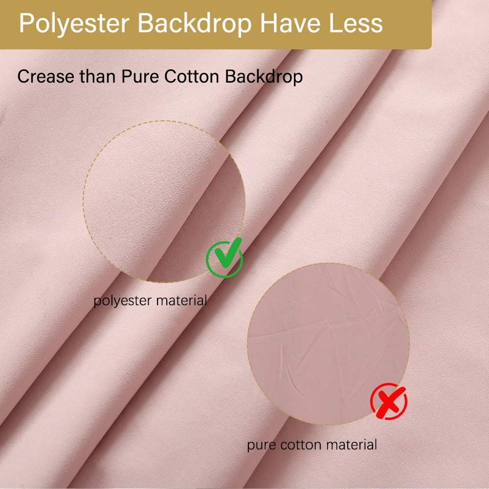 MoKoHouse 10ft x 8ft Pink Backdrop for Parties Pink Backdrop Drape for Birthday Valentines 2 Panels 5ft x 8ft