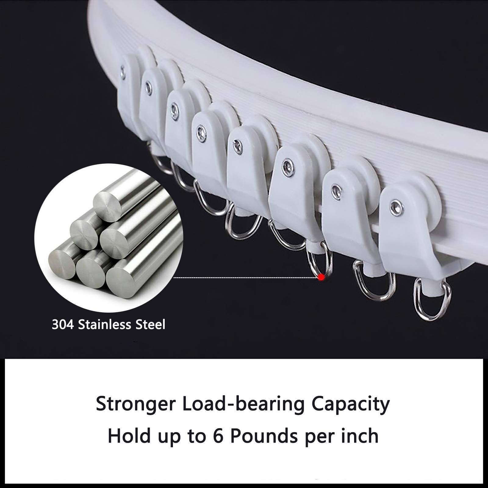 Ceiling Curtain Track, Flexible Bendable Drop Sliding Ceiling Curtain