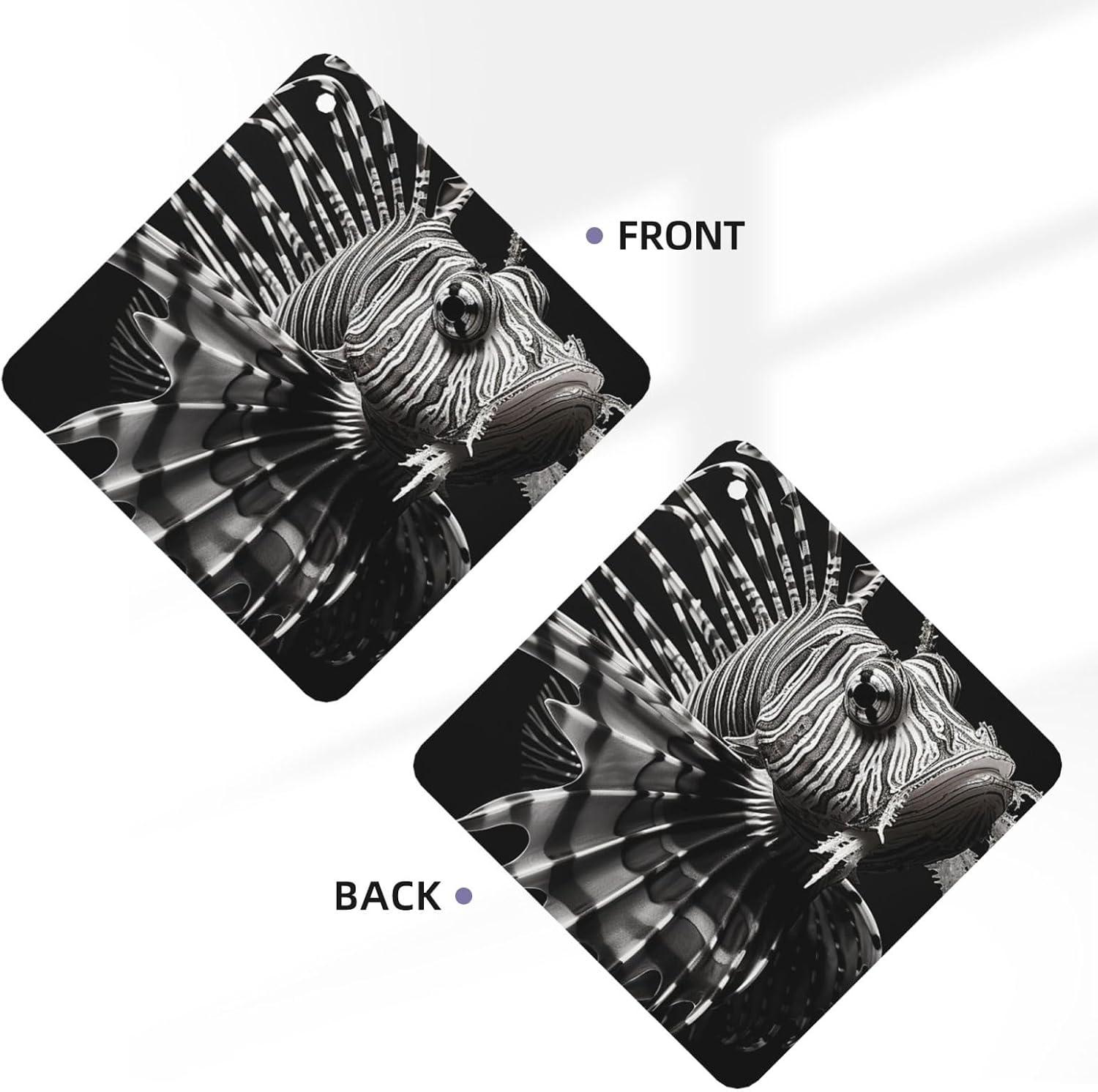 Lionfish Swimming Car Air Fresheners Cards Set of 4 Pieces, Long-Lasting Auto Aromatherapy Tablets Gifts Car Rearview Mirror Pendant Hanging Scented Cards for Wardrobe Bathroom image 3
