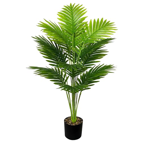 Rozwkeo Artificial Plants in Pots Large Fake Tree Floor Faux Tropical Plants Decorative Greenry House Potted Tall for Home Office Living Room Decor Indoor Garden Outdoor (80cm Tall Palm)