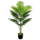 Rozwkeo Artificial Plants in Pots Large Fake Tree Floor Faux Tropical Plants Decorative Greenry House Potted Tall for Home Office Living Room Decor Indoor Garden Outdoor (80cm Tall Palm)