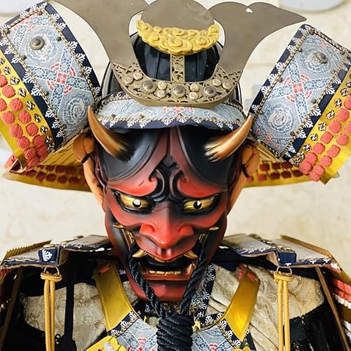Miniatura 2 de LDesign Máscara japonesa grande de Tengu Samurai Oni máscara de fantasma, máscara de ninja, máscara punk, accesorio de cosplay para Halloween
