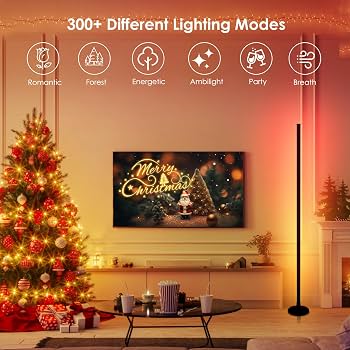 Lampada Da Terra RGB Con App E Telecomando - LED Cambia Colore, Sincronizza Con La Musica, Timer, Altezza 165 Cm