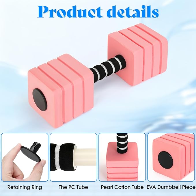 Mancuernas acuáticas 2 piezas para ejercicios en agua miniatura 2