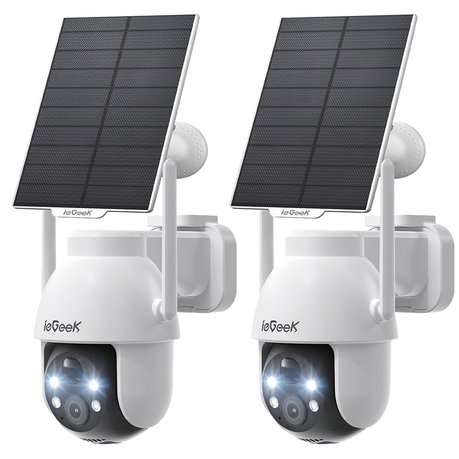 ieGeek 2K Wireless Outdoor WiFi Surveillance Camera – 360° PTZ Outdoor Camera Wireless Solar Night Vision Colour Human Detection PIR Two-Way Audio, IP66, ZY C2 (White)