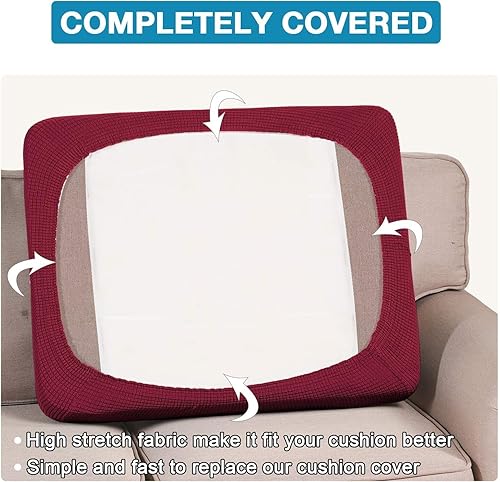 Vista 10 de Funda de cojín de alta elasticidad, para sofá, funda de cojín protectora para sofá, para asiento de sofá, cubierta para sofá suave, flexible