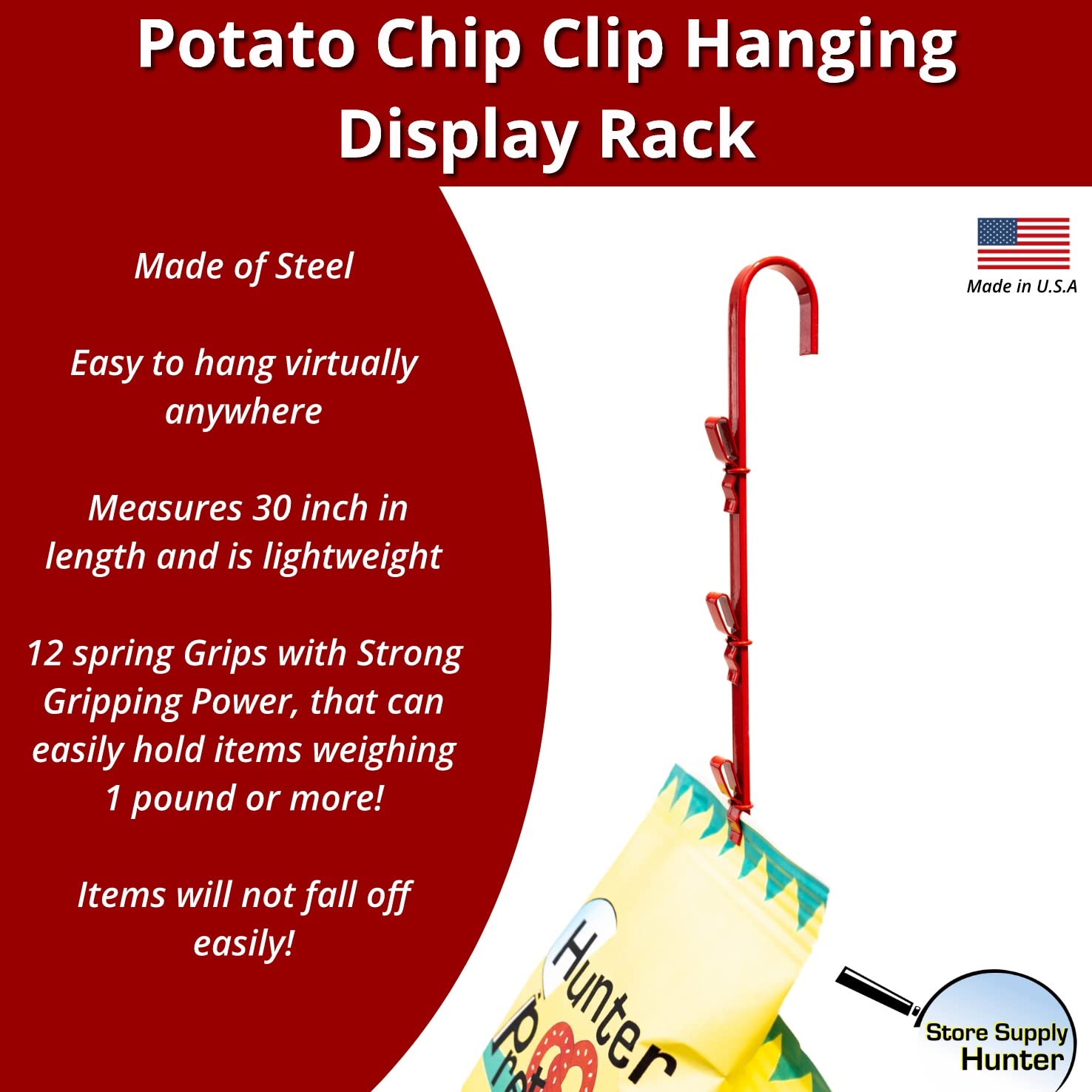 Snapklik.com : Single String Hanging Display Rack In Red, Chips Bag ...