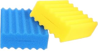 INGVIEE Compatible Filter Sponge Set Fit for Sunsun CBF-350 CBF-350B CBF-350C CBF-550 CBF-200T Pond Filter (1x Yellow Fine, 1x Blue Coarse)