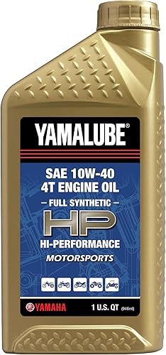 Yamaha Yamalube 10W-40 - Aceite de motor totalmente sintético HP - 1 cuarto de galón, #LUB-10W40-FS-12