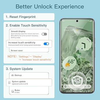 JETech TPU Screen Protector for Google Pixel 8, 2+2 Pack