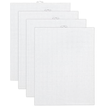 4 Pieces 7 Count Clear Plastic Canvas Sheets Mesh Canvas for Craft Projects,Embroidery,Fish Tank Divider,Knit and Crochet Projects13.2 x 10.2 Inch