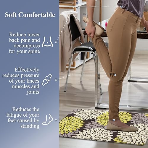 Miniatura 184 de HEBE Kitchen Mat 20"x71" Anti Fatigue Floor Mat Runner Non Slip Kitchen Mats for Floor Waterproof Kitchen Rugs and Mats Ergonomic Cushioned Comfort