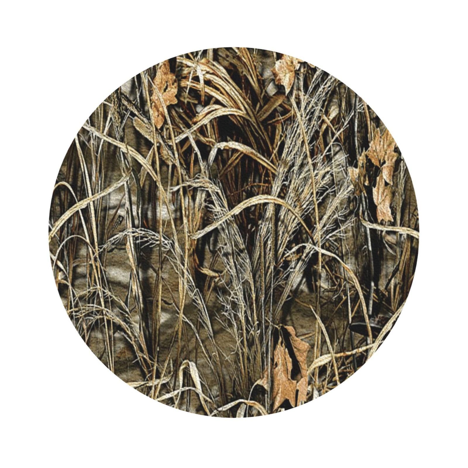 Camo Yellow & green PU Leather Coasters Set of 6 Round Drink Coasters