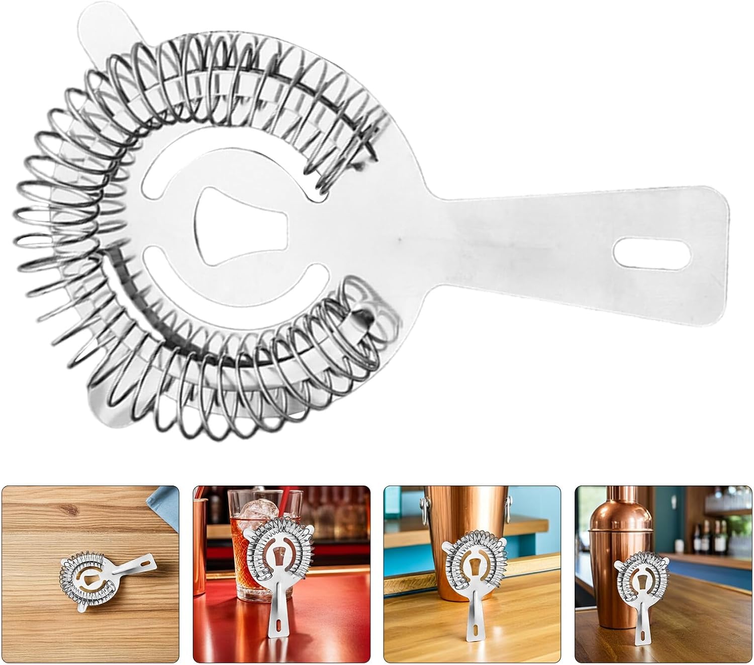 6 Pcs Stainless Steel Cocktail Strainers Fine Mesh Bar Sieve Drink Strainer Set for Bartenders Home Bar Ice Filtering and Mixing
