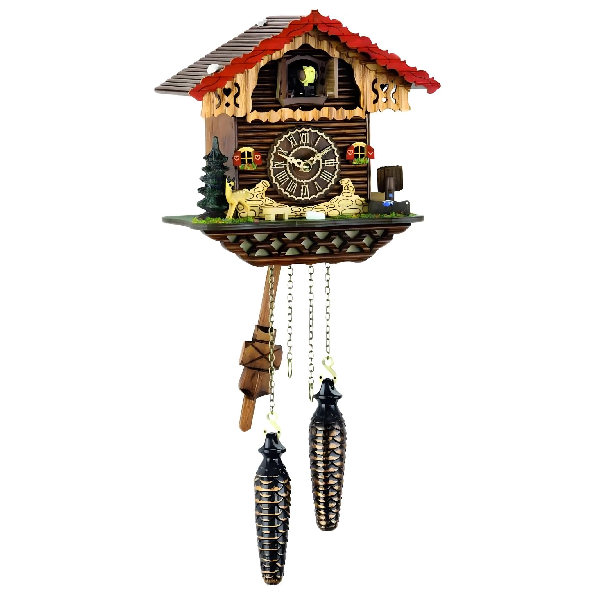 Dolfi | Cuckoo Clock with Bird | Hand-Painted Wood in Val Gardena | Religious Article