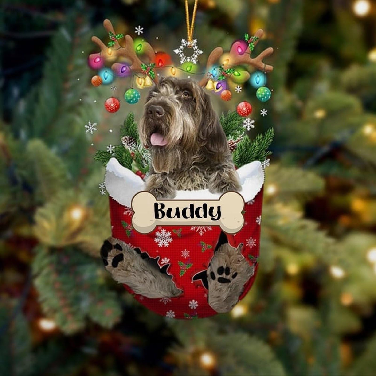 Luckluccy Wirehaired Pointing Griffon Personalized Dog Christmas Ornament 2025,Custom In Snow Pocket Ornament,Dog Acrylic Shape Ornament Tree Decor,Gift For Dog Lovers,Dog Christmas Decor