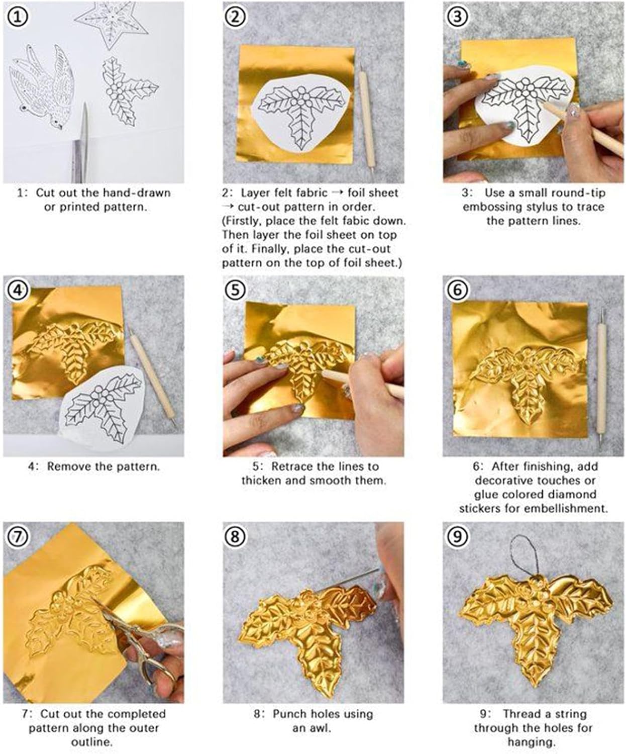 Embossing Foil Sheets, Double Sided Aluminum Art Metal Sheets for Crafting, Scrapbooking Card Making Supplies for Home School Classroom Office Projects