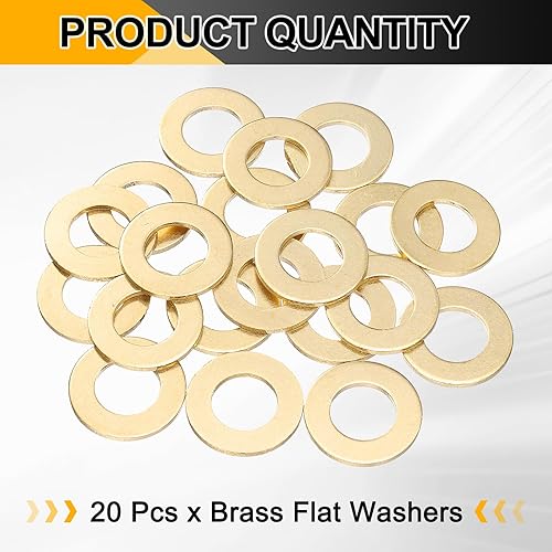 Miniatura 3 de uxcell 20 arandelas planas de latón M16, 1.181 in de diámetro interior x 0.630 in de diámetro exterior x 0.079 in de grosor, junta de anillo de