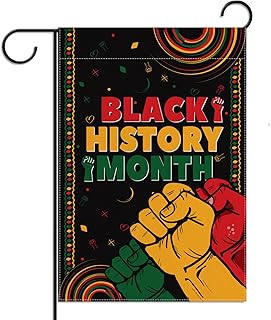 Linen Black History Month Garden Flag 12.5x18 Inch Double Sided Pan African American Black History Month Decorations and S...