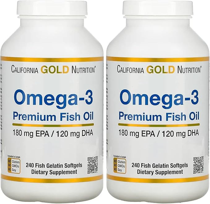 California Gold Nutrition Premium Fish Oil, Omega3, 180 mg EPA, 120 mg DHA