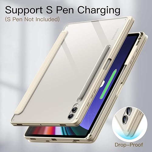 Miniatura 4 de JETech Funda para Samsung Galaxy Tab S10 PlusTab S9 Plus de 12.4 pulgadas con soporte para S Pen y parte trasera transparente de policarbonato, a