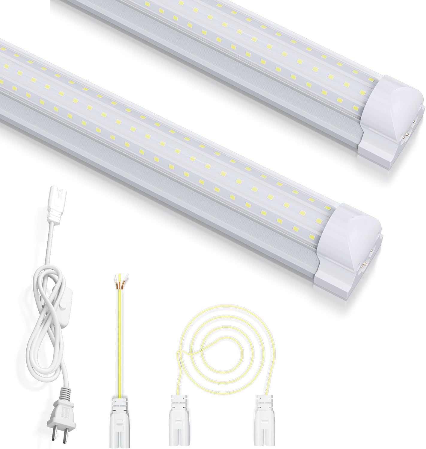 2FT 2 Pack LED Shop Lights, 30W 4000LM 6000K Workbench Tube Light, T8 Linkable Ceiling Light Fixture for Garage, Cabinet, Room, Warehouse, Closet, Barn