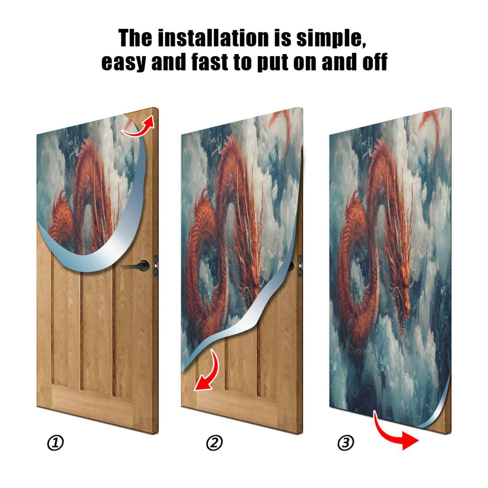 FLildon Myth Cloud Dragon Door Cover Decoration, Party Accessory Porch Decor for Festive Ornament Room Door Covers 32 x 79 Inch