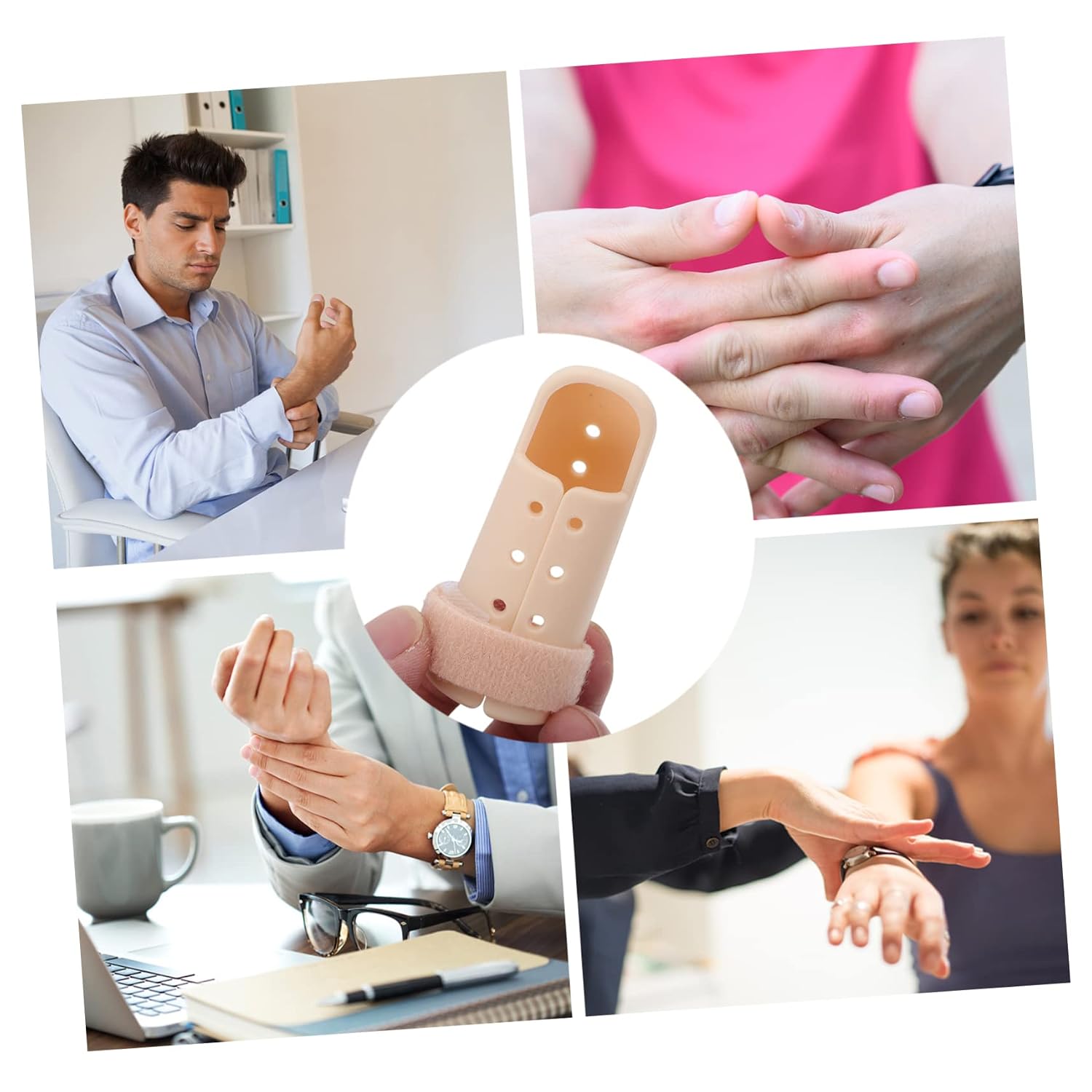 Finger Support Brace Set of 6 Aluminum Alloy Finger Splints for Fractures Adjustable for Injury Recovery and Rehabilitation