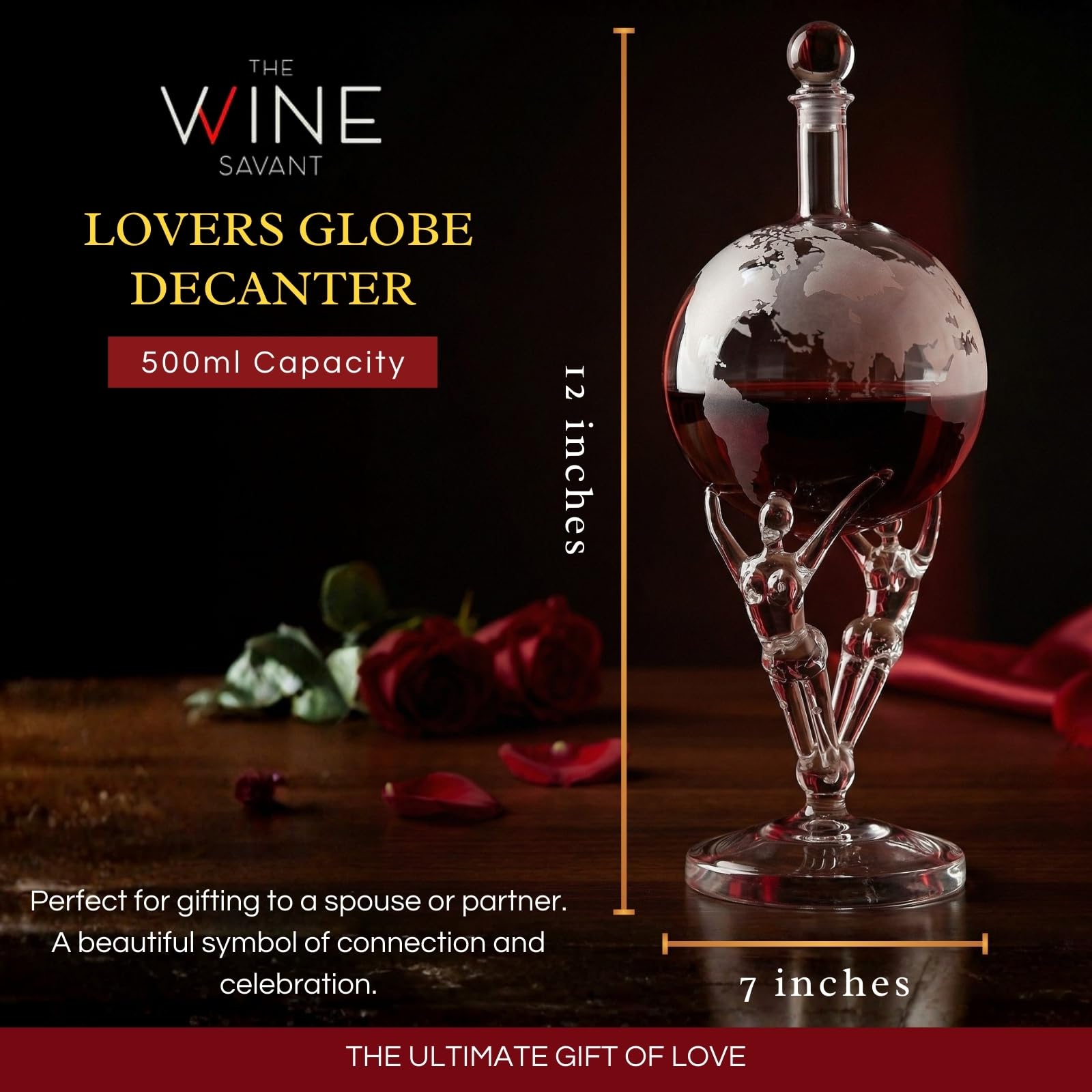 Presente Love Decanter, Decantador de Cristal Romeu e Julieta para