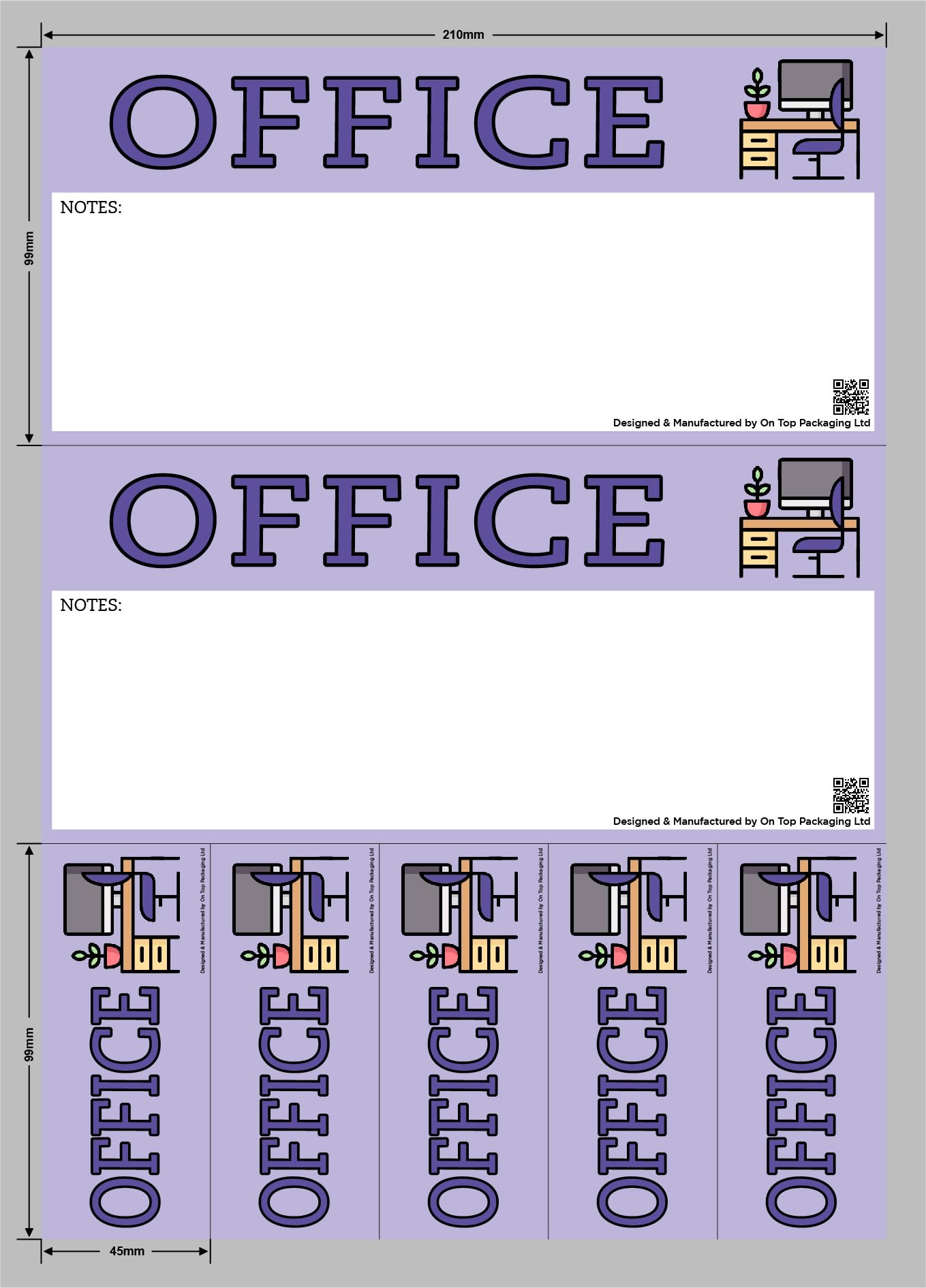 On Top Packaging Moving Day Sticker Set – Office (22 Stickers) | Colour-Coded, Residue-Free, Waterproof & Durable | Multiple Sizes for Boxes & Furniture | Free Marker Pen for Easy Labelling