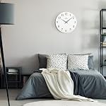Lafocuse 12 Inch White Wall Clock Silent Non Ticking Batterie Operated, Simple Moderne Horloge de mur analogique pour salon Décor cuisine bureau de chambre, Horloge Murale décoratif