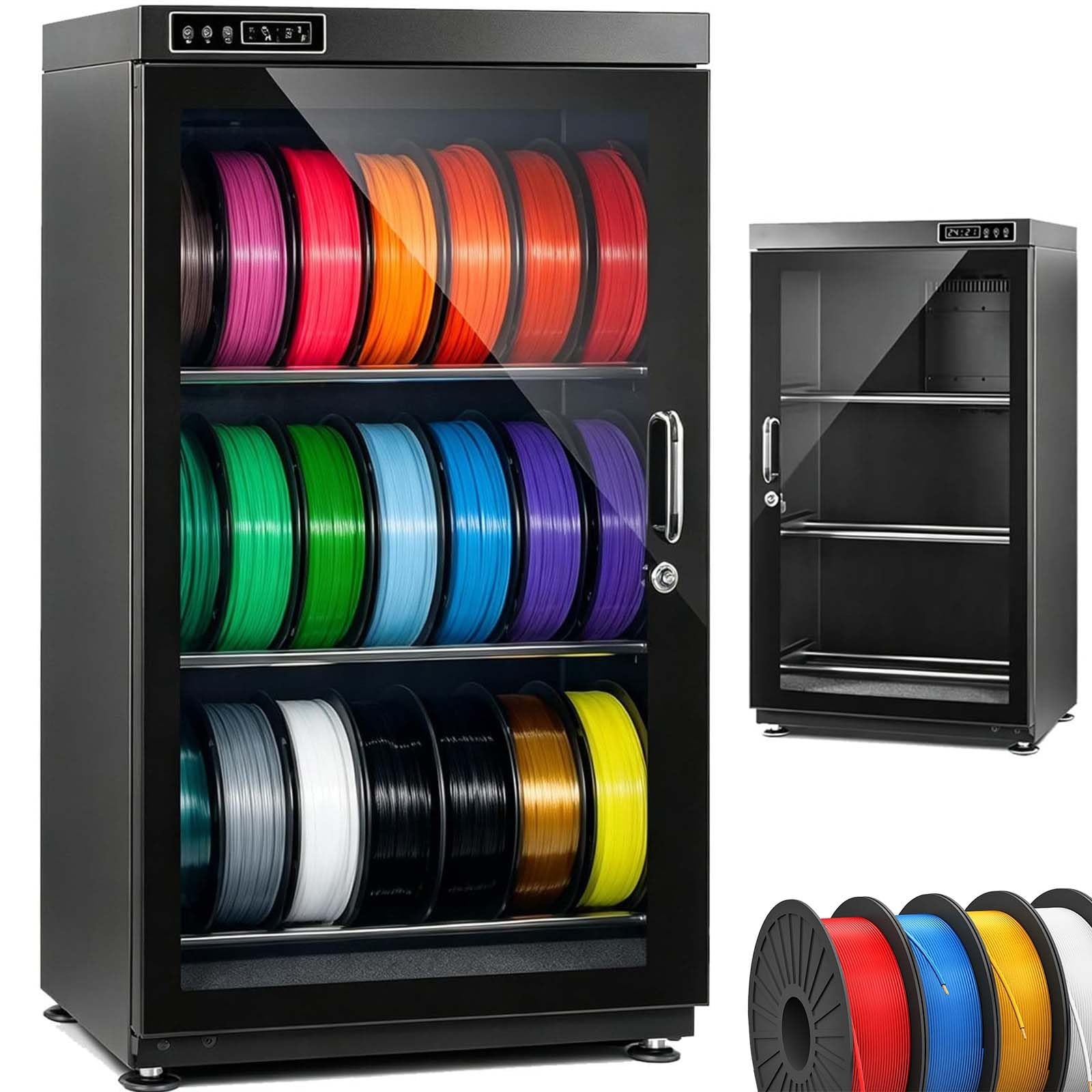 Boîte De Rangement Professionnelle Pour Filaments, Boîte De Séchage Électronique Grande Capacité, Contrôle De L'humidité De 15% À 60%, Idéale Pour Les Ateliers D'impression 3d(115L)