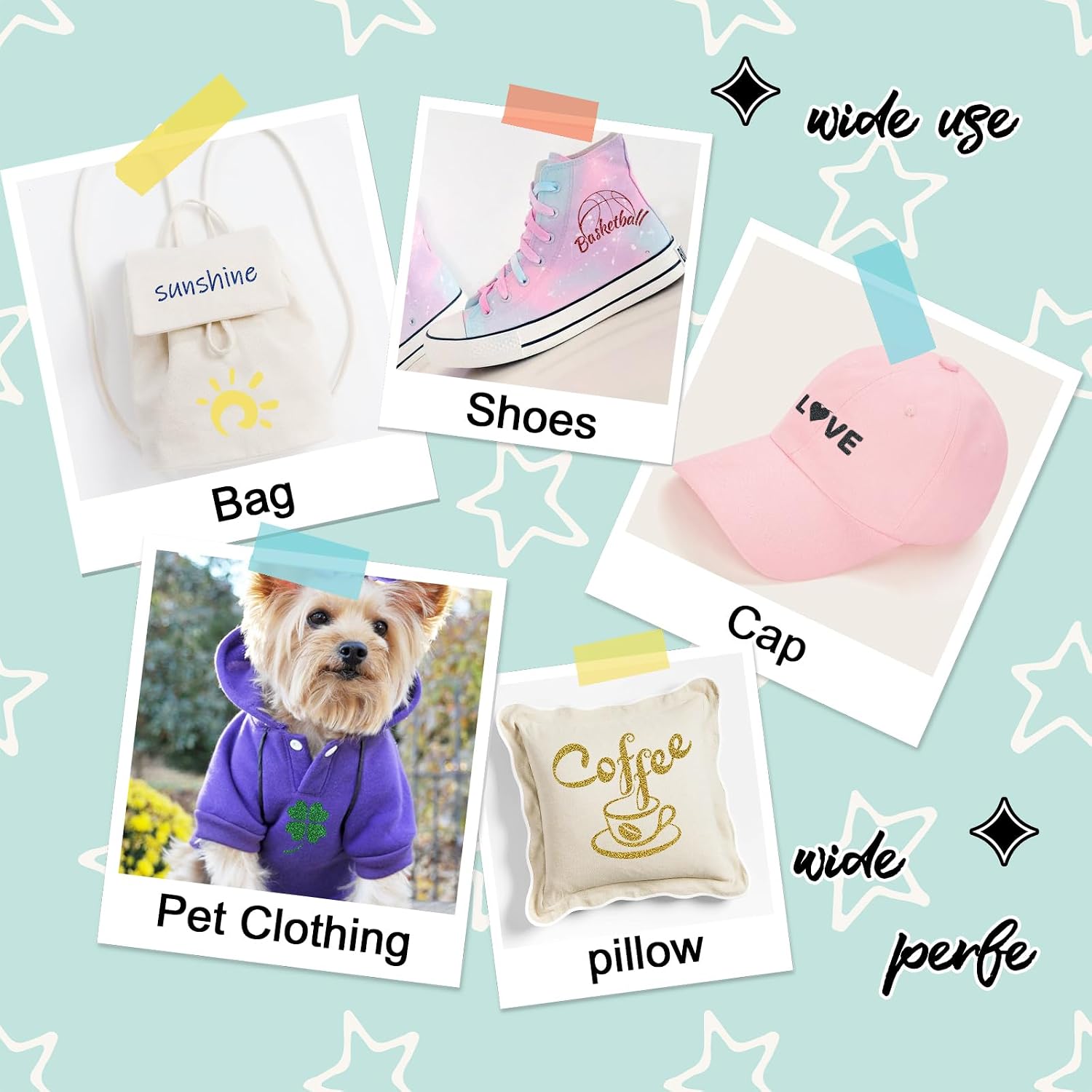 3D Puff Vinyl Heat Transfer, 9 Sheets 12" x 10" Glitter Foaming Puff HTV Vinyl, Puffy Iron on Vinyl for T-Shirts Clothes, Compatible with Cricut Air or Maker