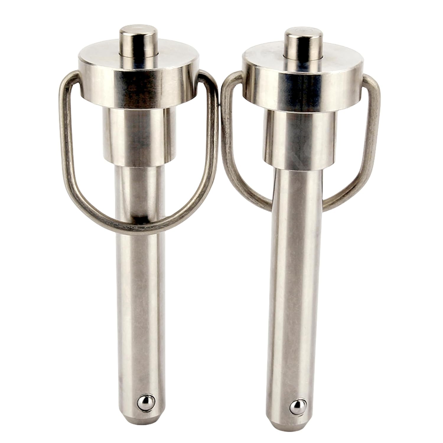 1 Pc Stainless Steel Ring Handle Locking Pin Ball Lock pins Quick Release pin with Button Locating pins Safety pins Dowels w/ Reinforced Lanyard (Dia.:3/8, L:1 in)