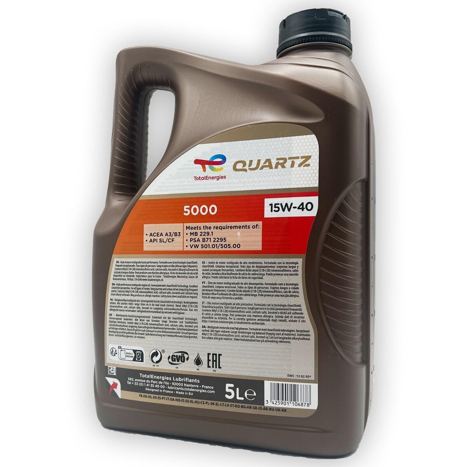 Motoröl 15W-40, 5 Liter – Mineralisch, Passend Für VW 505.00, MB 229.1, Ideal Für Viele Diesel & Benziner