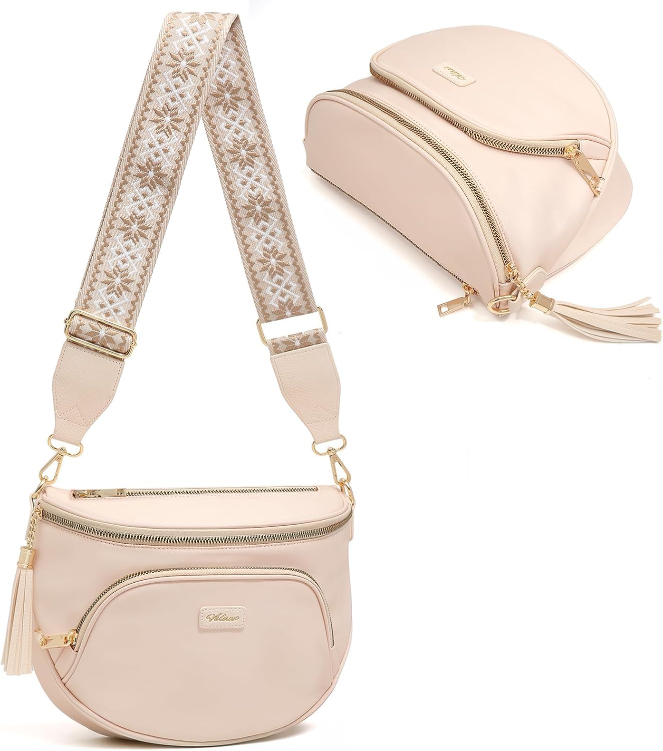 Checkered Crossbody Bag Anti Theft Spacious Bum Bags for Women Nylon Fanny Packs Lightweight Purse Wallet for Travel