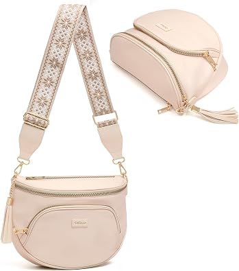 Checkered Crossbody Bag Anti Theft Spacious Bum Bags for Women Nylon Fanny Packs Lightweight Purse Wallet for Travel