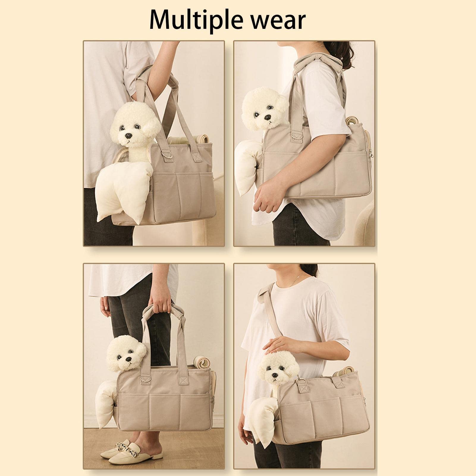 TAYSTE Transportín portátil para Mascotas - Transporte para Mascotas - Bolso del Monedero del Perrito del Bolso del Gato del diseño del Bolsillo Lateral pequeño Que Lleva con la Alla