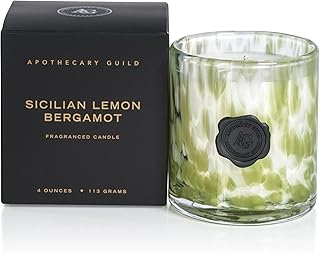 Zodax Apothecary Guild Scented Opal Glass Jar Candle in Gift Box - 4 oz - Sicilian Lemon Bergamot
