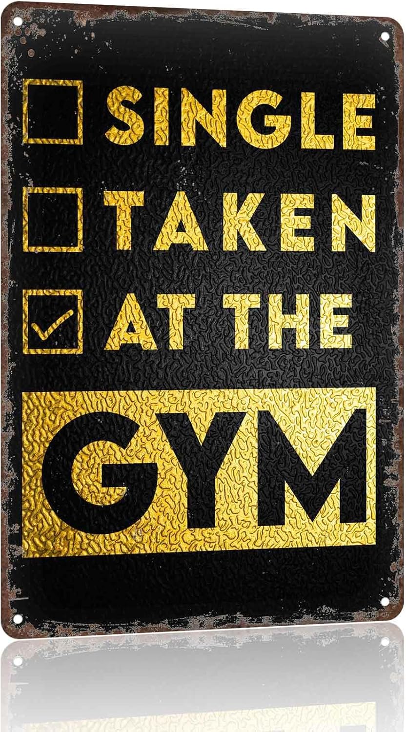 Funny Gym Status Metal Sign 8x12 Inch for Home Gym Wall Decor