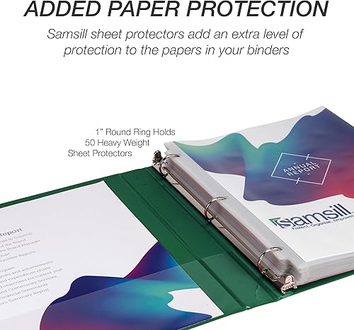Vista 49 de Samsill (MP128587) - Carpeta de 3 anillos redondos de 3 pulgadas, fabricada en los EE. UU., con cubierta transparente personalizable para insertos