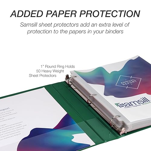 Vista 68 de Samsill (MP128567) - Carpeta de 3 anillos redondos de 2 pulgadas, fabricada en los EE. UU., con cubierta transparente personalizable para insertos