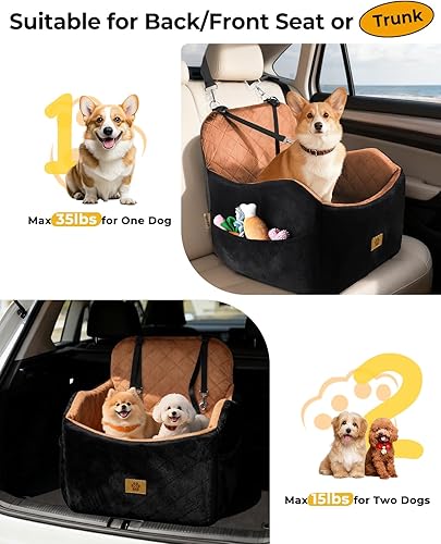 Miniatura 6 de Elevador de asiento de coche para perro: asiento de automóvil para mascotas de espuma viscoelástica de alta densidad 30D para perros