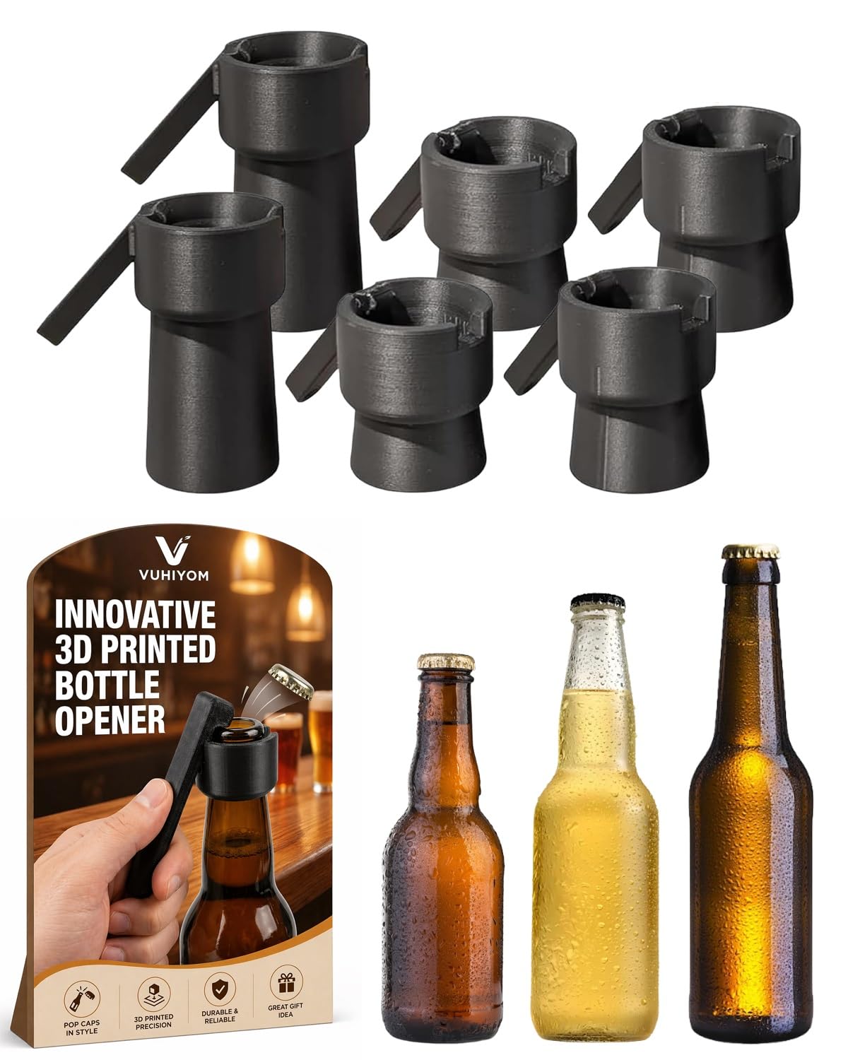 Apribottiglie con stampa 3D, gadget per birra, soda e vino, regalo perfetto per adulti, ideale per feste e celebrazioni