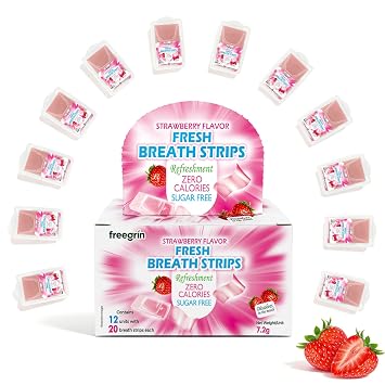 Breath Strips Fresh Strawberry Flavor,Individual Packs 1220-Strip Packs,Portable Pocket-Sized Oral Care Mouth Freshener,Sugar Free