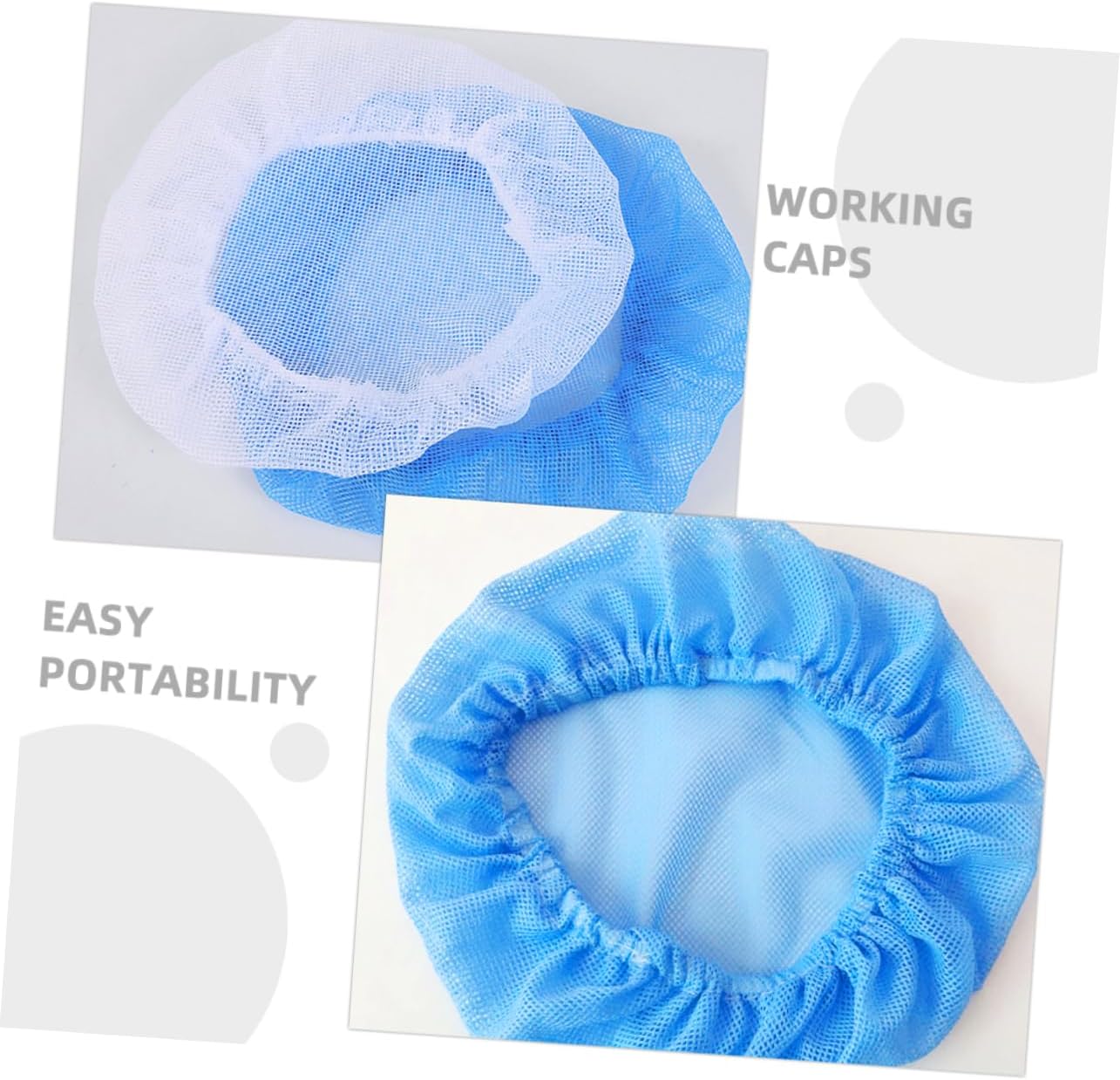 Beavorty 8Pcs Antistatic Disposable Hair Net Caps for Food Service Chef Use Unisex Mesh Head Cover Comfortable Breathable Dustproof Hats